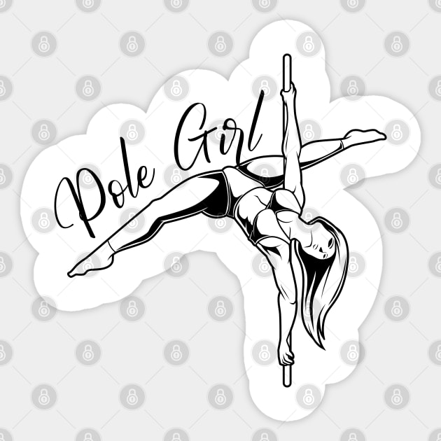 Pole Fitness - Pole Girl Sticker by Modern Medieval Design